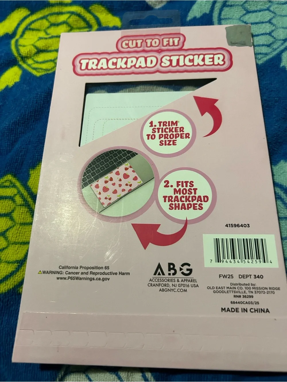 Trackpad Sticker Floral Pattern - Purple & White
